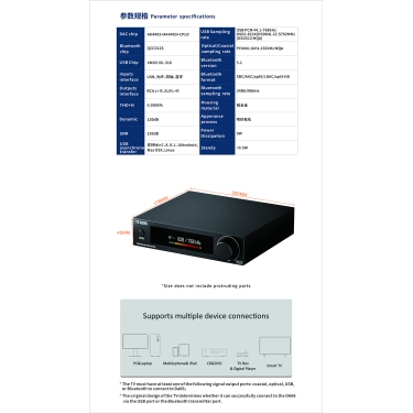 ЦАП FX-AUDIO DA06 Black - AKM4493SEQ, 32-біт/768 кГц, Bluetooth 5.1