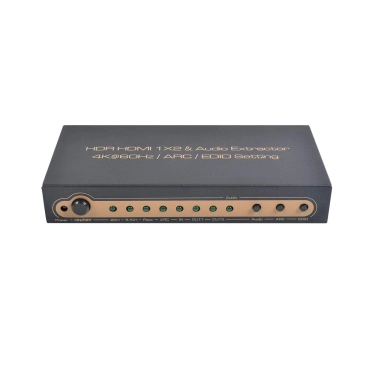 AirBase K-SP124KA-2 - HDMI 1×2 спліттер з Audio Extractor, HDR, ARC та EDID