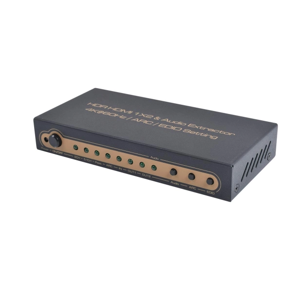 AirBase K-SP124KA-2 - HDMI 1×2 спліттер з Audio Extractor, HDR, ARC та EDID
