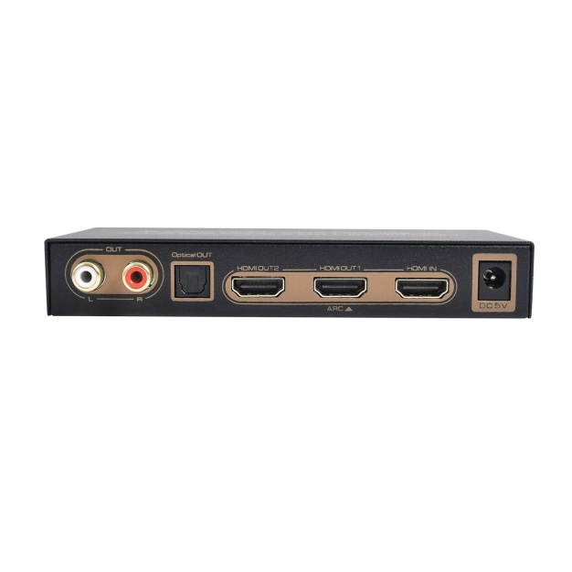 AirBase K-SP124KA-2 - HDMI 1×2 спліттер з Audio Extractor, HDR, ARC та EDID