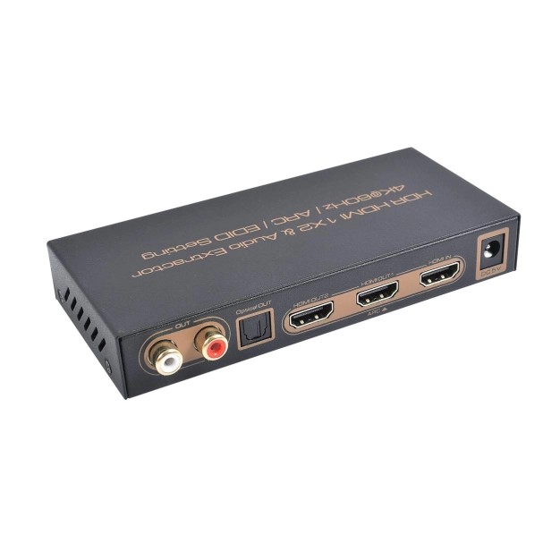 AirBase K-SP124KA-2 - HDMI 1×2 спліттер з Audio Extractor, HDR, ARC та EDID