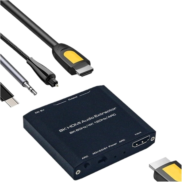 AirBase K-0058M1 - HDMI 2.1 аудіоекстрактор 8K HDR з ARC і SPDIF