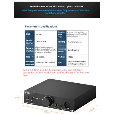 Підсилювач для навушників FX-AUDIO R06 Black — балансова архітектура