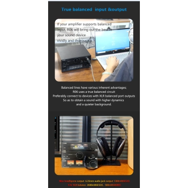 Підсилювач для навушників FX-AUDIO R06 Black — балансова архітектура