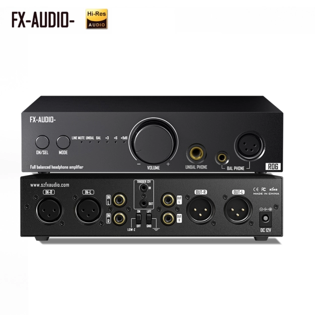 Підсилювач для навушників FX-AUDIO R06 Black — балансова архітектура