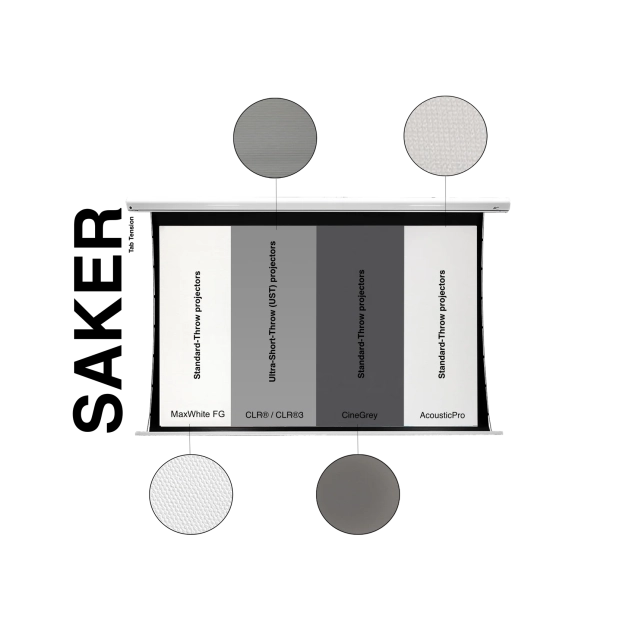 Elite Screens Saker Tab-Tension 84" MaxWhite FG - екран 16:9, моторизований