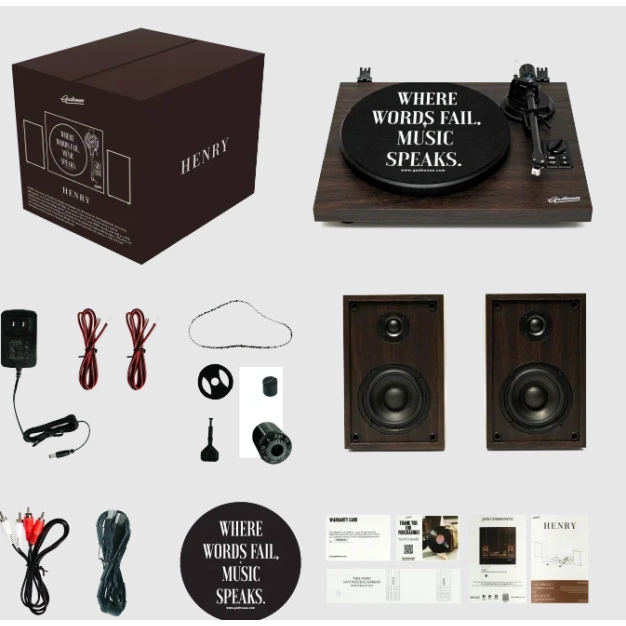 Вініловий програвач Gadhouse Henry (Ebony) з акустикою, Bluetooth, USB