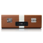 Вініловий програвач Lenco TT-120BNWH з Bluetooth, вбудованими динаміками та акумулятором Brown/White