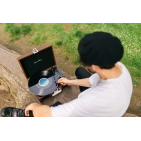 Вініловий програвач Lenco TT-120BNWH з Bluetooth, вбудованими динаміками та акумулятором Brown/White