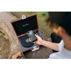 Вініловий програвач Lenco TT-120BNWH з Bluetooth, вбудованими динаміками та акумулятором Brown/White