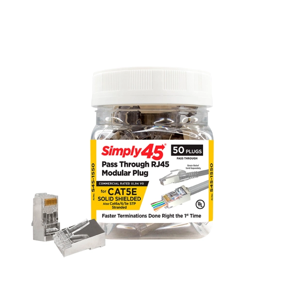 RJ45 конектор Simply45 S45-1550 Cat5e STP Pass-Through 50шт