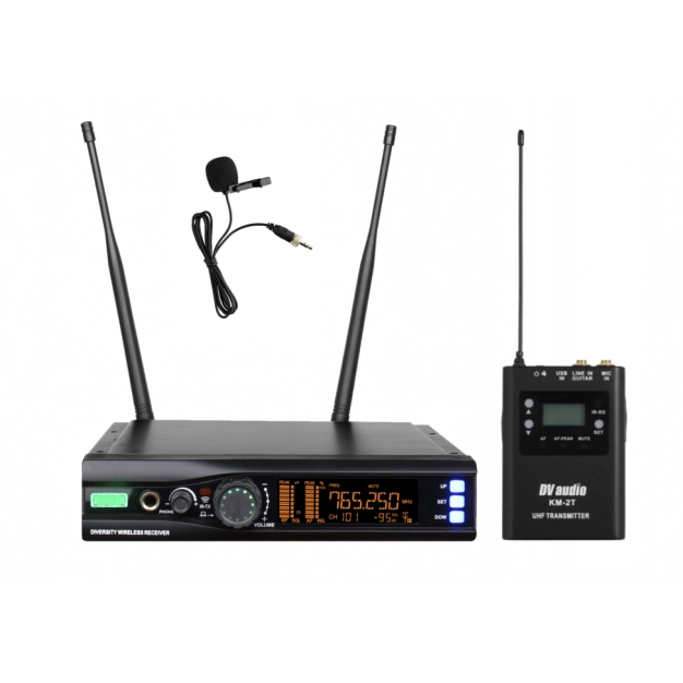 Радіосистема DV audio WMS-12T H Black з наголовним мікрофоном
