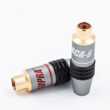 Роз'єм RCA мама Supra RCA-6 Female Plug Red/Black з позолоченими контактами