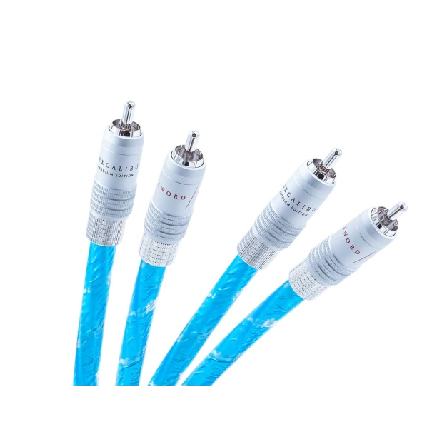 RCA кабель Supra Sword Excalibur ISL Rhodium 1 м Ice Blue