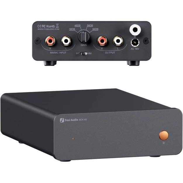 Фонокоректор Fosi Audio Box X5 Black для MM/MC картриджів