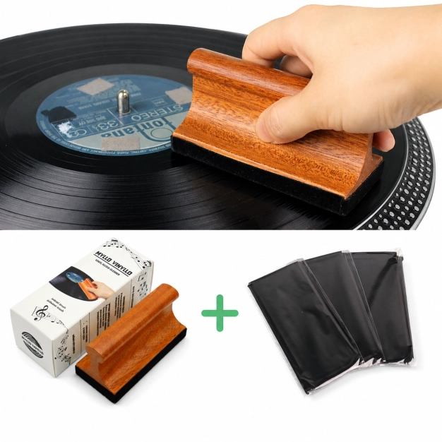 Щітка Myllo Vinyllo Velvet Brush з 3 серветками з мікрофібри