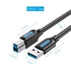 Кабель Vention COOBF USB 3.0 AB 1 м чорний