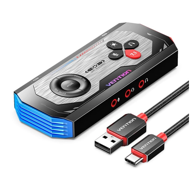 Vention CVAB0 Black - ігрова USB звукова карта 7.1