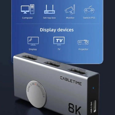 Світч Cabletime CP34G HDMI 2.1, 8K 60Hz, 4K 120Hz
