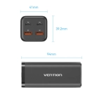 Зарядний пристрій Vention FBSBG-EU 4 порти 200W Black