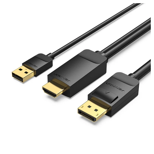 Кабель Vention ABJBG HDMI-DP 1.5 м, 4K 60Hz