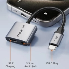 Перехідник Cabletime CPA1G USB-C 3.5 мм PD60W Black
