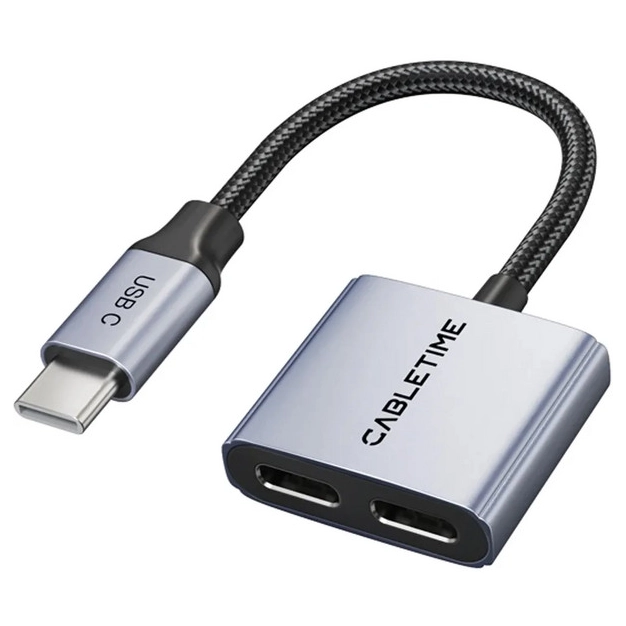 Cabletime CPA2G - перехідник USB-C на 2x USB-C PD60W