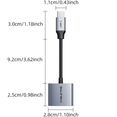 Cabletime CPA2G - перехідник USB-C на 2x USB-C PD60W