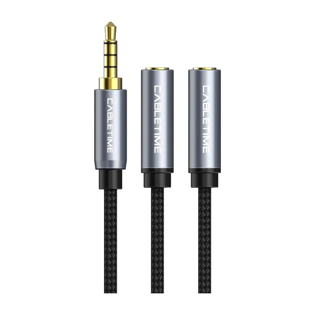 Cabletime CF14B - аудіорозгалужувач 3.5 мм, чорний, 0.2 м