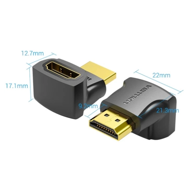 Перехідник Vention AIOB0 HDMI Male-Female 90° чорний