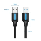 Vention CONBF USB-A - USB-A 1 м, 5 Гбіт/с, Black