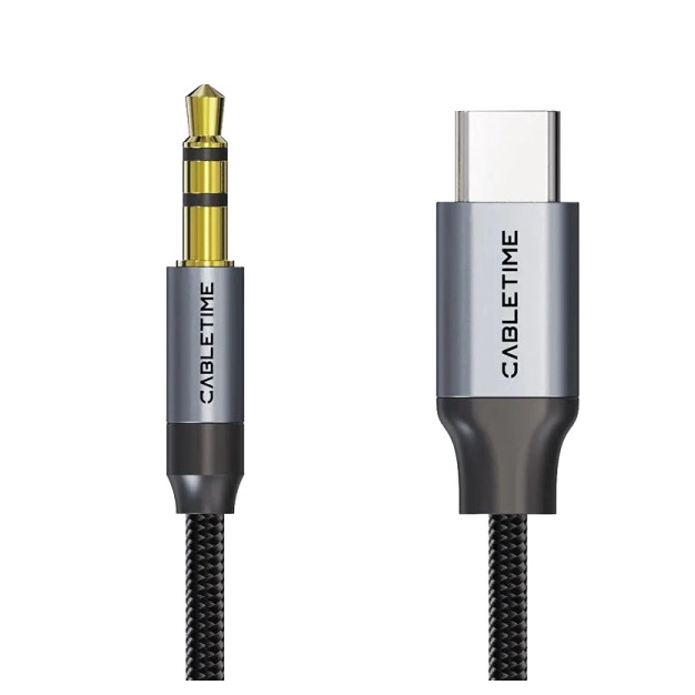 Кабель Cabletime CF16H USB-C – 3.5 мм, 1 м Black