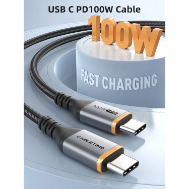 Cabletime CU03L 1 м - USB-C кабель 100W Black
