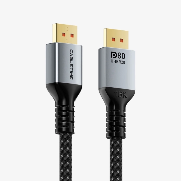 Cabletime CD13H DisplayPort 2.1 1 м 80 Гбіт/с Black