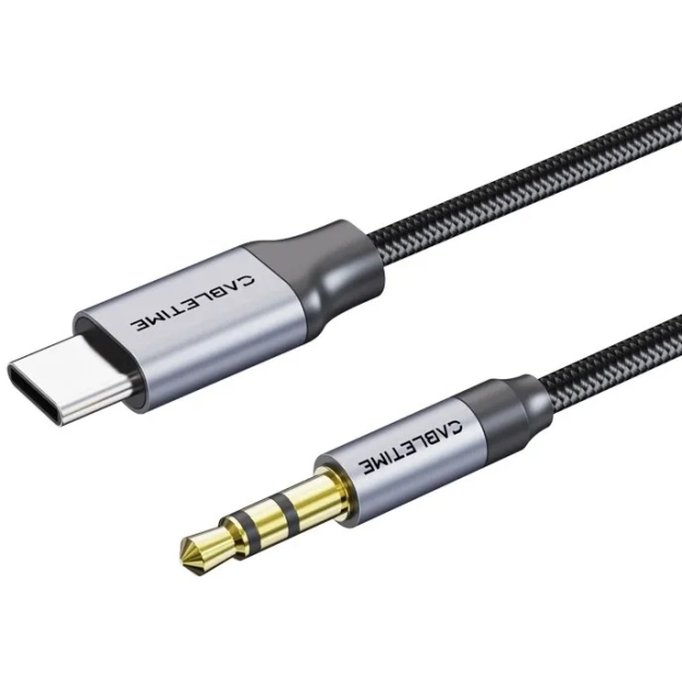 Кабель Cabletime CF16H USB-C – 3.5 мм, 1 м Black