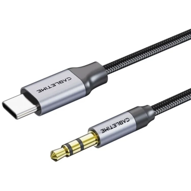 Кабель Cabletime CF16H USB-C – 3.5 мм, 1 м Black