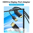 Кабель Vention ABJBG HDMI-DP 1.5 м, 4K 60Hz
