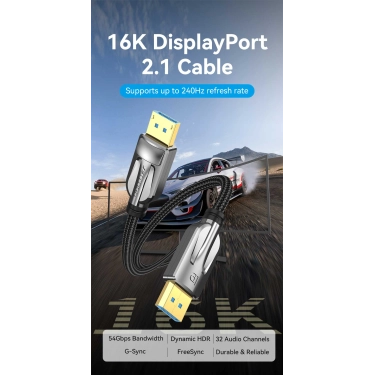 Vention HGABH DisplayPort 2.1 2 м Black - 16K