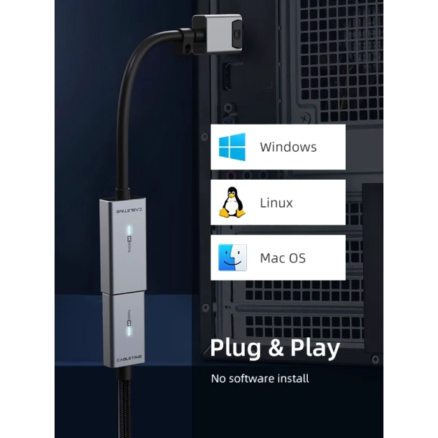 Cabletime CP21A - перехідник DisplayPort HDMI 4K 60Hz
