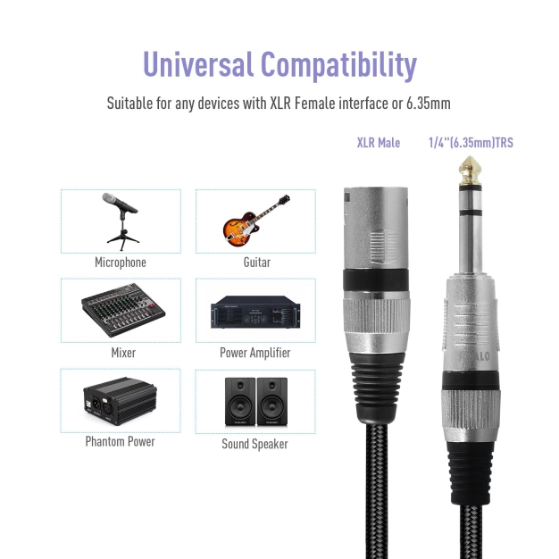 Cabletime CF41H - XLR Female - Jack 6.35 мм, 1 м