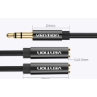 Кабель Vention BBSBY 3.5 мм – 2x3.5 мм F, 0.3 м