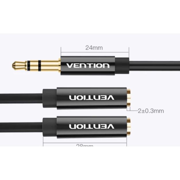 Кабель Vention BBSBY 3.5 мм – 2x3.5 мм F, 0.3 м