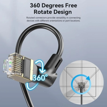 Патч-Корд Vention IKLBF Cat8 1 м Black, 360°