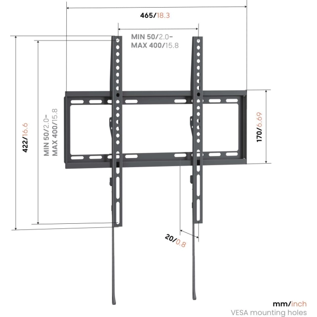 Vogel's UP 4003 Fixed M - кронштейн для ТБ 32-65", чорний