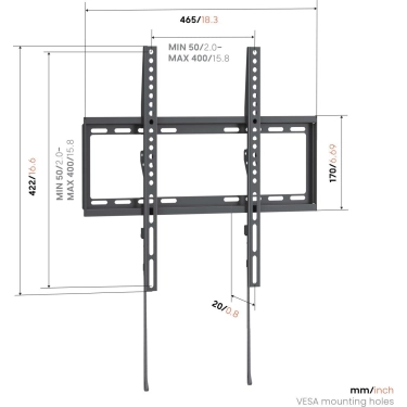 Vogel's UP 4003 Fixed M - кронштейн для ТБ 32-65", чорний
