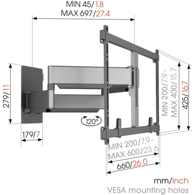 Vogel's TVM 5855 - кронштейн для ТВ 55-100", чорний