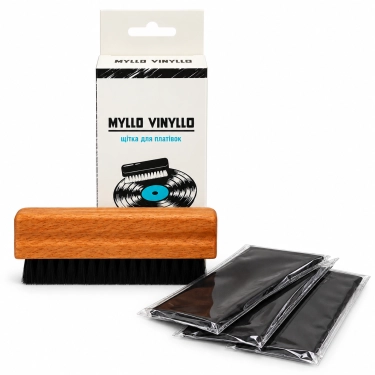 Щітка Myllo Vinyllo Record Brush + 3 серветки з мікрофібри