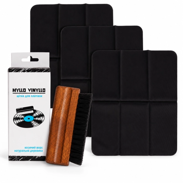 Щітка Myllo Vinyllo Record Brush + 3 серветки з мікрофібри