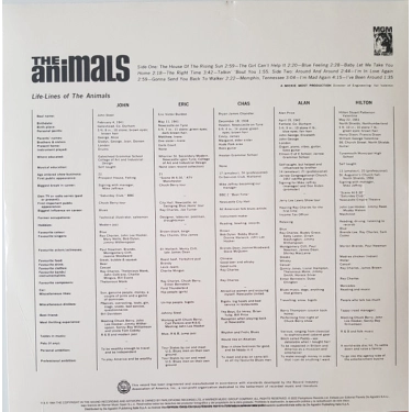 The Animals — The Animals LP, Reissue 2022 | Plastinka