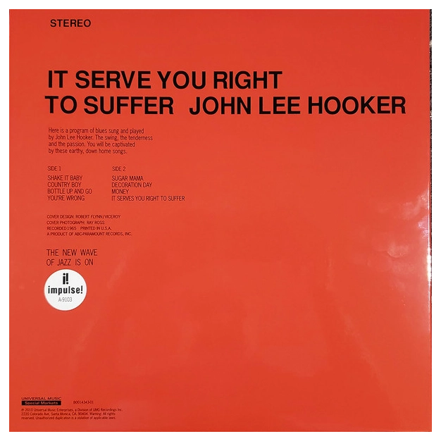 John Lee Hooker — It Serve You Right to Suffer (1LP)